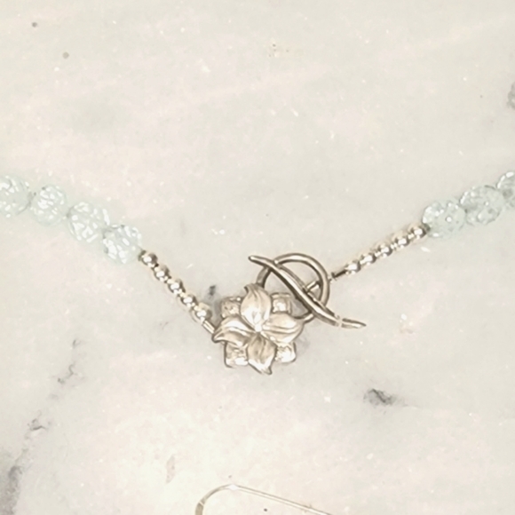 Artisan Pearl Rainbow Calsilica Topaz Tourmaline Sterling Necklace 18" E… - Picture 4 of 9